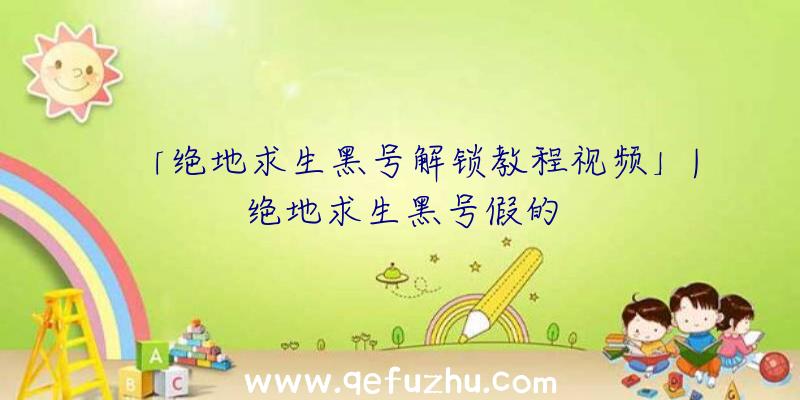 「绝地求生黑号解锁教程视频」|绝地求生黑号假的